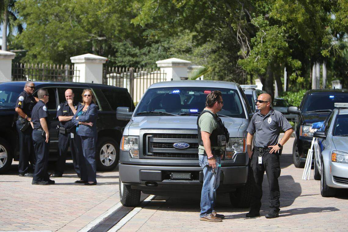 Police gathered outside of the Aventura condo at 18151 NE 31st Ct. where 56-year-old mail bomb suspect Cesar Sayoc was once reported to live. More recently he lived out of his vehicle, which was also allegedly his bomb-making factory.