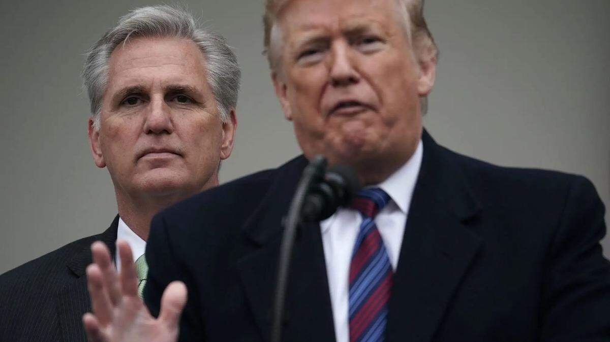 House Minority Leader Rep. Kevin McCarthy joined then-President Trump in the White House Rose Garden in January.
