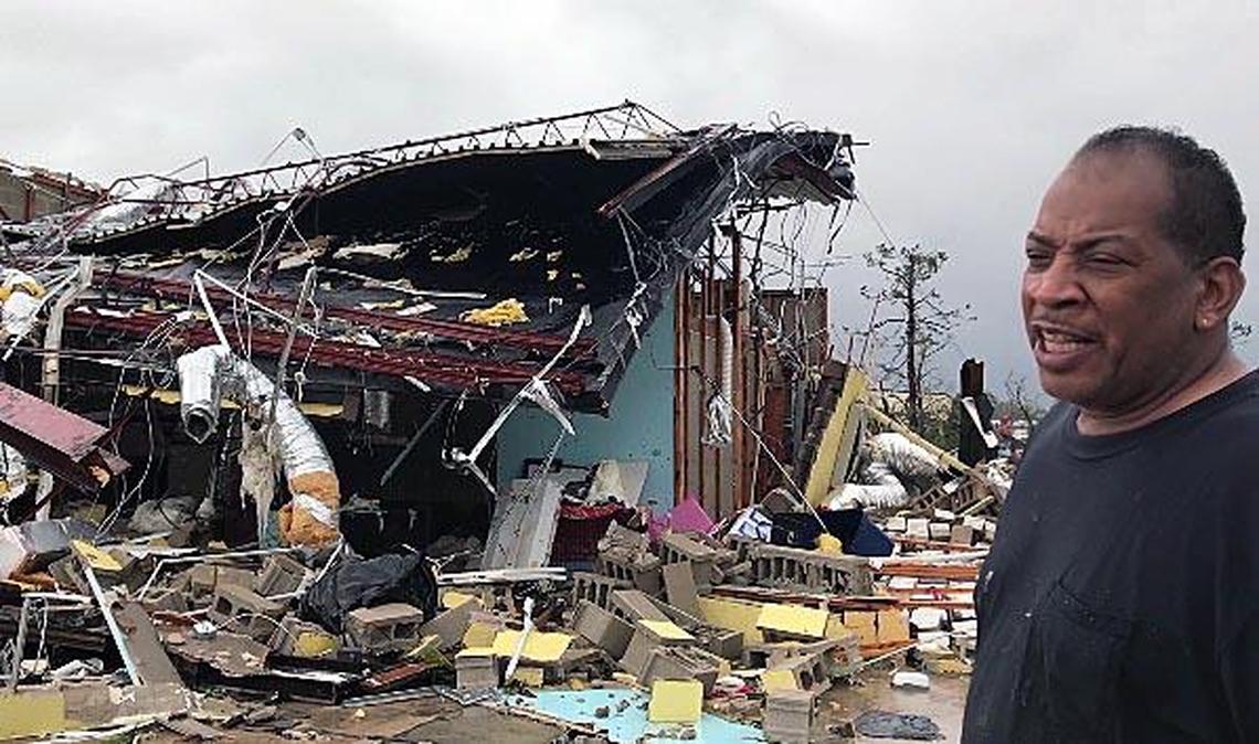 Charles Burgess, owner of the  Pawaday Inn, after Hurricane Michael made landfall in Florida’s Panhandle on Wednesday, Oct. 10, 2018.  The kennel was destroyed by the wind.