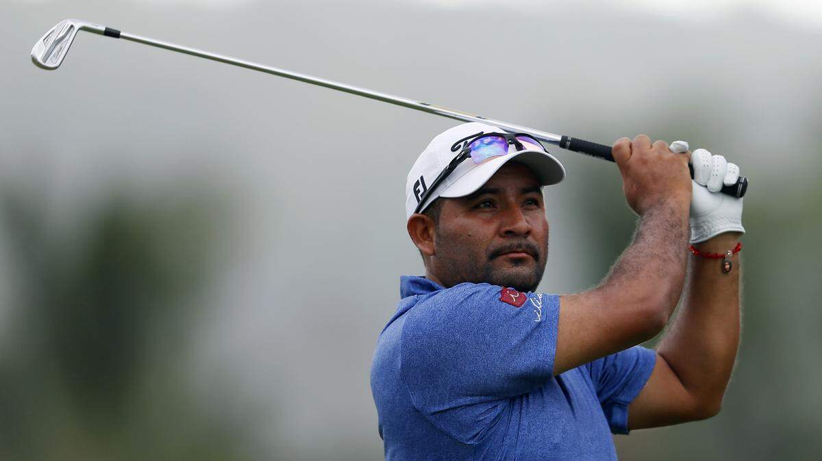 Jose de Jesus Rodriguez of Mexico plays his shot from the third tee during the first round of the Puerto Rico Open at Coco Beach Golf and Country Club on Feb. 21, 2019 in Rio Grande, Puerto Rico.