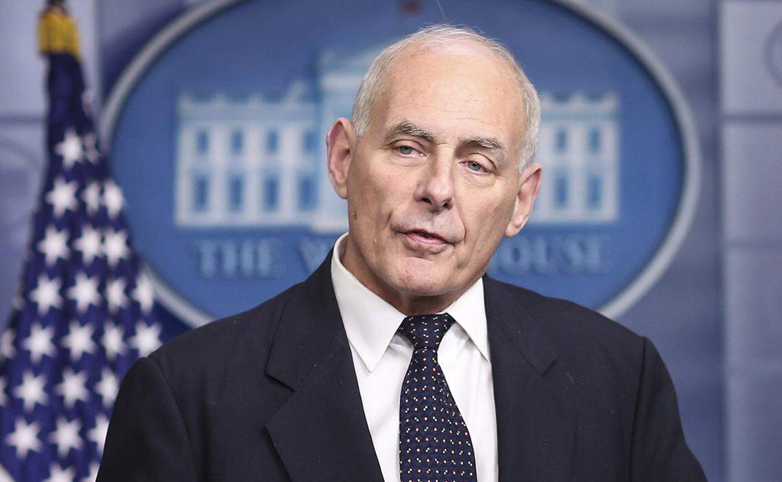 White House Chief of Staff John Kelly speaks to the media in the Brady Press Briefing Room of the White House in October 2017 in Washington, D.C.