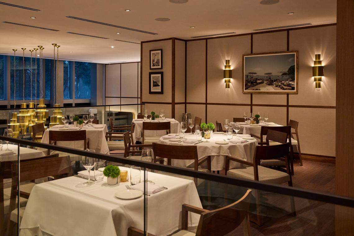The mezzanine level at Felice restaurant in Brickell.