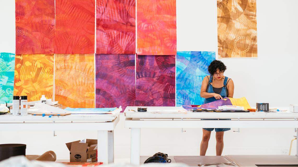 California-based artist Favianna Rodriguez hones her practice during a residency at the Rauschenberg Foundation in Captiva. Miami artists will soon have an opportunity at Rauschenberg residencies, thanks to Oolite Arts.