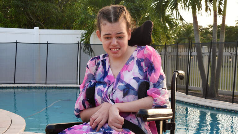 She has a rare genetic disorder. A pool with a lift is the one thing that can help her