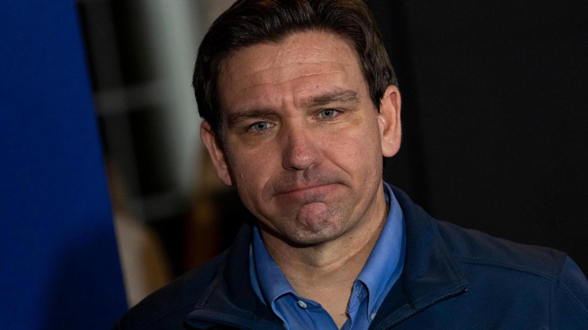 File art: Florida Governor Ron DeSantis makes his way to a media gaggle after attending a town hall at the LaBelle Winery on Tuesday, Jan. 17, 2024, in Derry, New Hampshire.