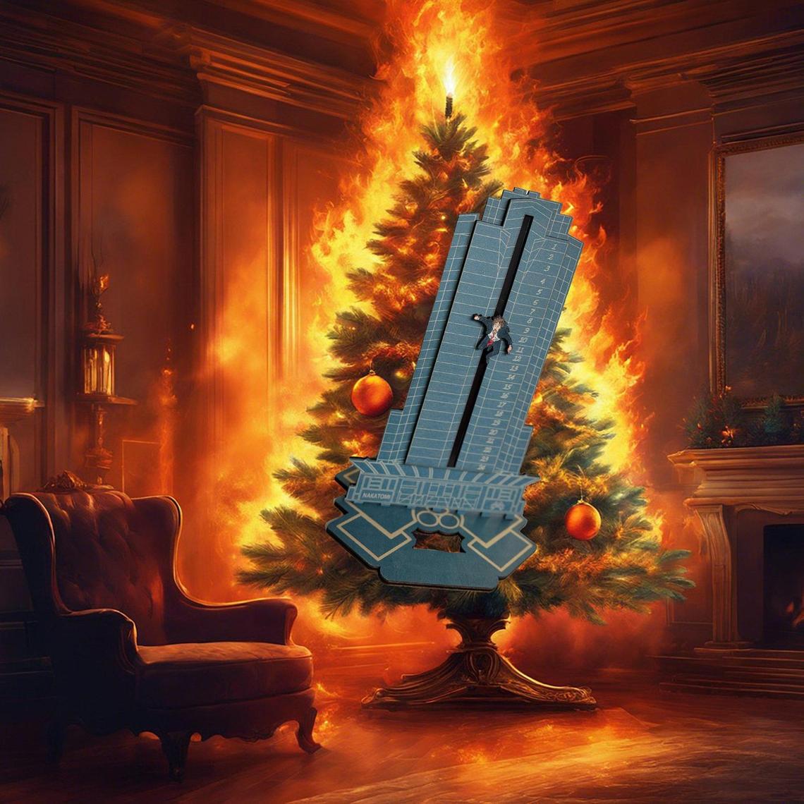 Hans Gruber Falling to his Death Advent Calendar celebrates the most festive holiday tradition, pretending like “Die Hard” is a Christmas movie.