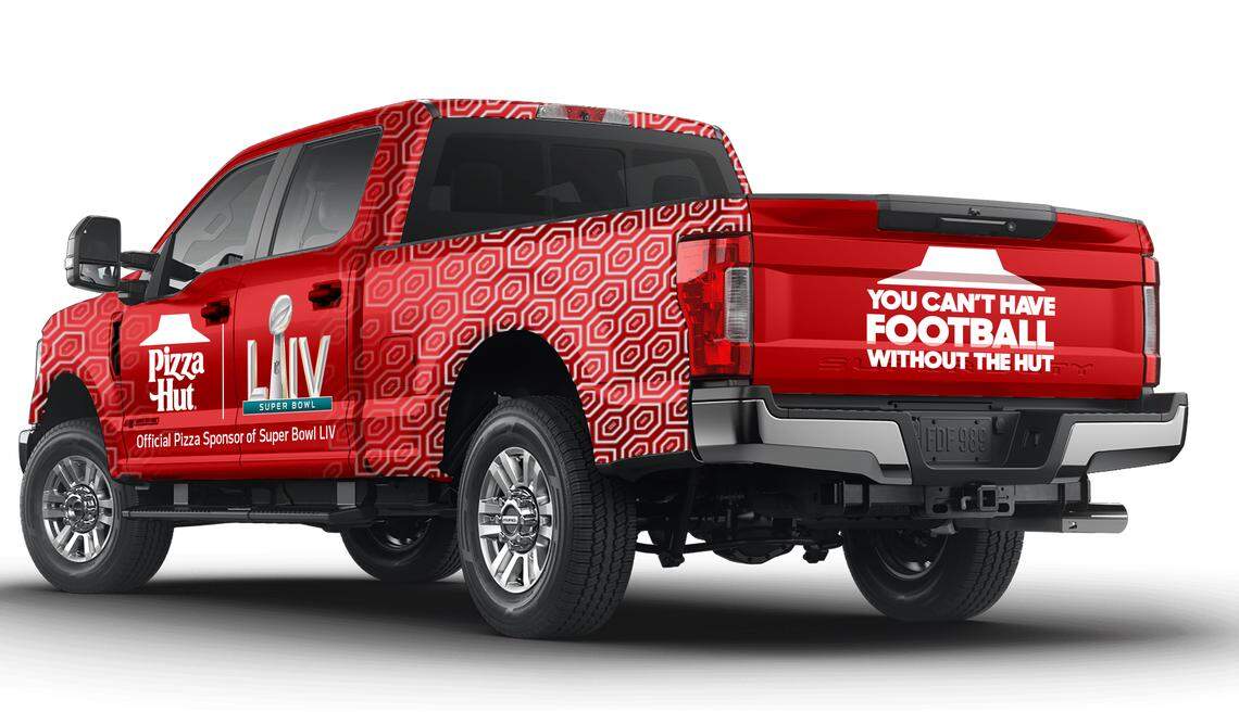 Look for a Pizza Hut-themed Ford F-250 truck, scooter or bike this week in South Florida if you want free pizza.