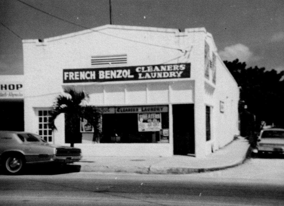 A laundry storefront in 1969.