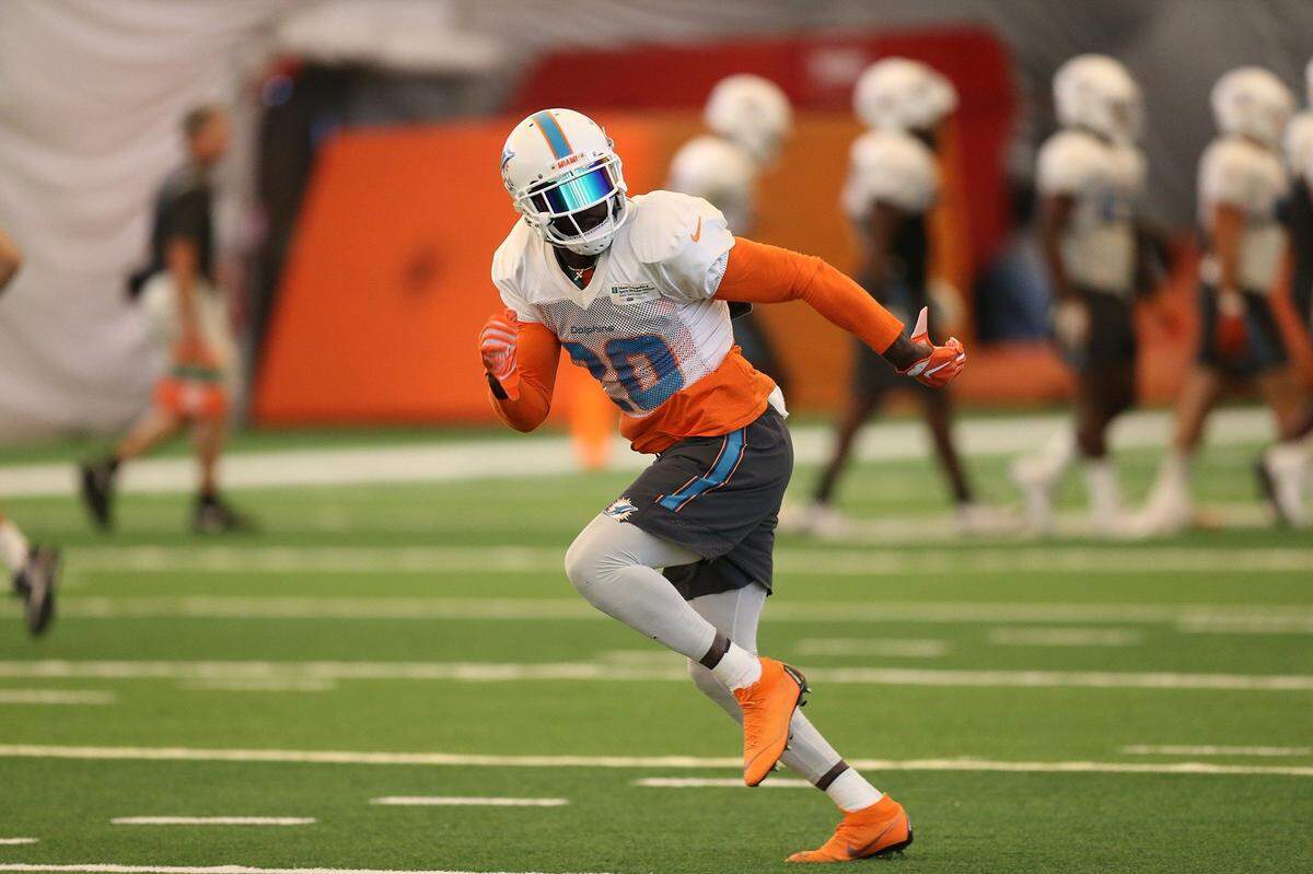 Miami Dolphins defensive back Reshad Jones at practice at the Miami Dolphins training facility in Davie, Florida, August 22, 2018. 