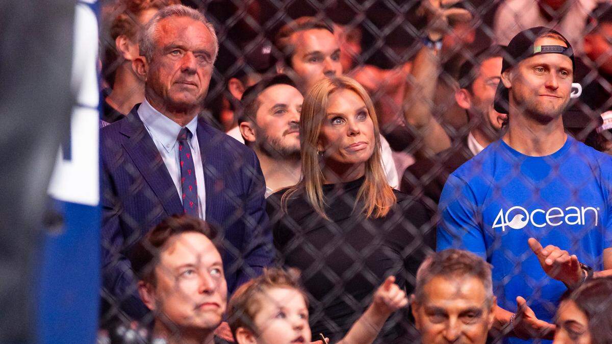 Secretary of Health and Human Services Robert F. Kennedy Jr. and his wife, Cheryl Hines, attend UFC 314 at the Kaseya Center on Saturday, April 12, 2025, in downtown Miami, Fla.