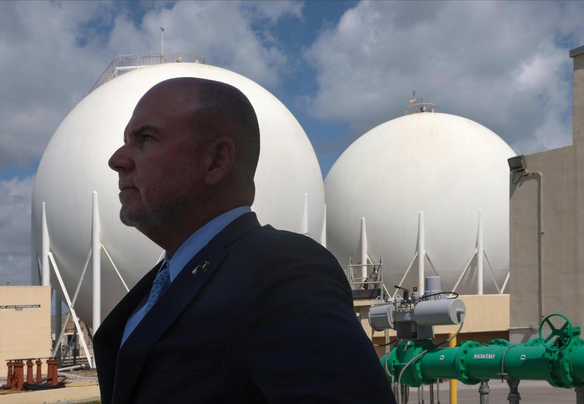 On Wednesday, April 20, 2022, Miami-Dade Water & Sewer director Roy Coley is photographed at the Central District Wastewater Plant. The plant lab technicians collect wastewater and send the sample for COVID-19 testing. More than 143 million gallons of wastewater flow into Miami-Dade’s Central District Wastewater Treatment Plant on Virginia Key every day. But it takes only a cup of all that wastewater, gathered in tiny amounts over a 24-hour period, for public health officials to get a good idea of whether COVID-19 is spreading among the nearly 830,000 residents served by the treatment plant.