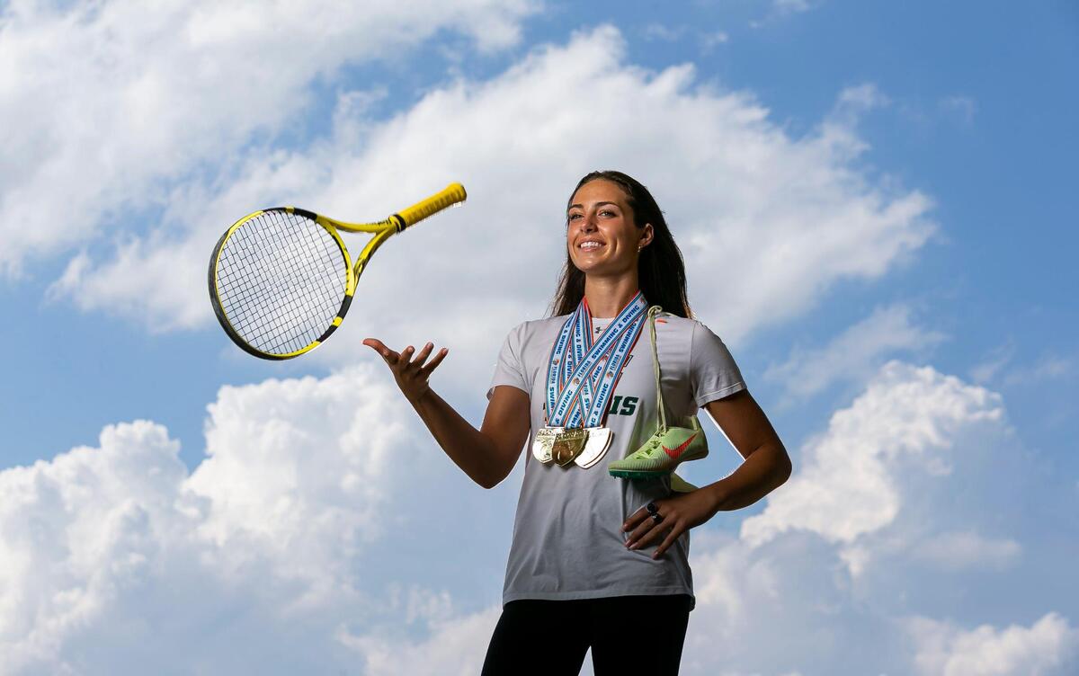 Broward Scholar Athlete of the Year Hanna Elks Smith, from Pine Crest, is photographed at Brian Piccolo Park in Cooper City, Florida on Tuesday, May 17, 2022.