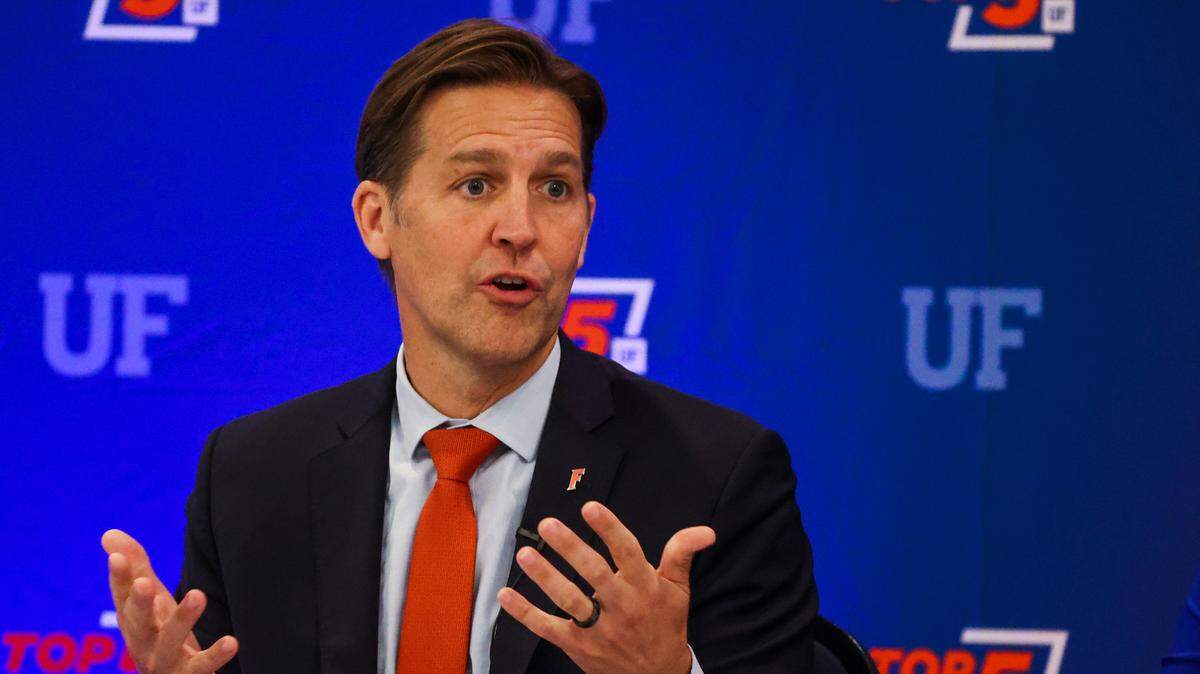 Sen. Ben Sasse of Nebraska talks during a University of Florida Faculty Senate Open Forum Monday, Oct. 10, 2022, in Gainesville. During his 17-month stint as UF president, he doled out high-paying jobs to GOP allies. He more than tripled the budget of the president’s office, compared with his predecessor.
