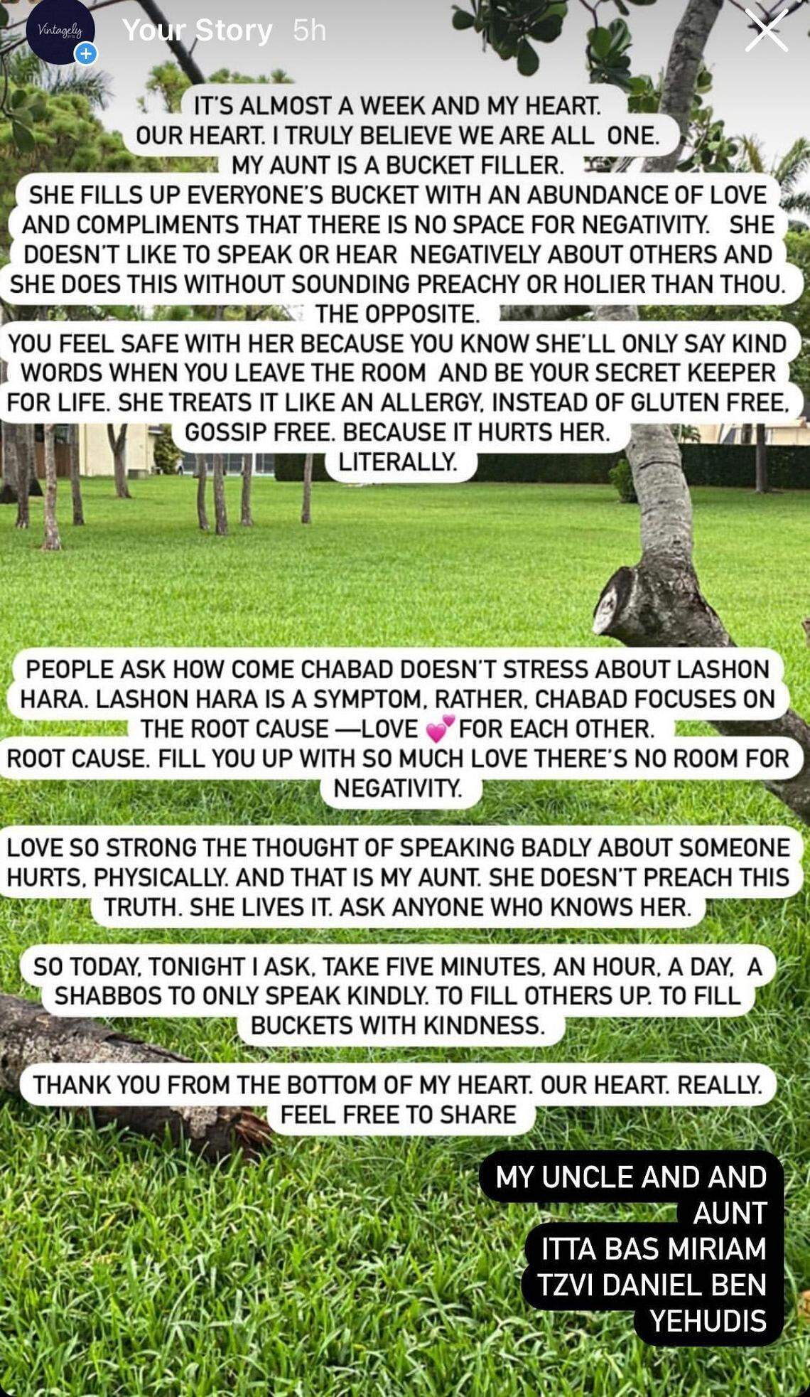 Devorah Leah Phillips remembered her aunt as a ‘bucket filler’ while the couple was still missing.