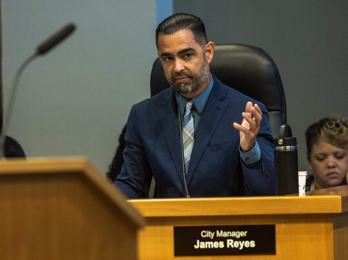 City of Miami Manager James Reyes speaks, during a Miami City Commission meeting, at City Hall, on Thursday June 25, 2026.