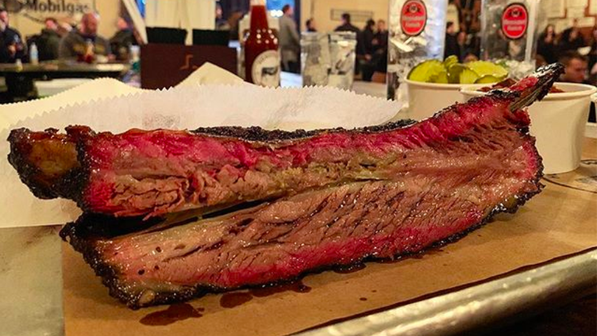 Beef rib at Hometown Bar-B-Cue