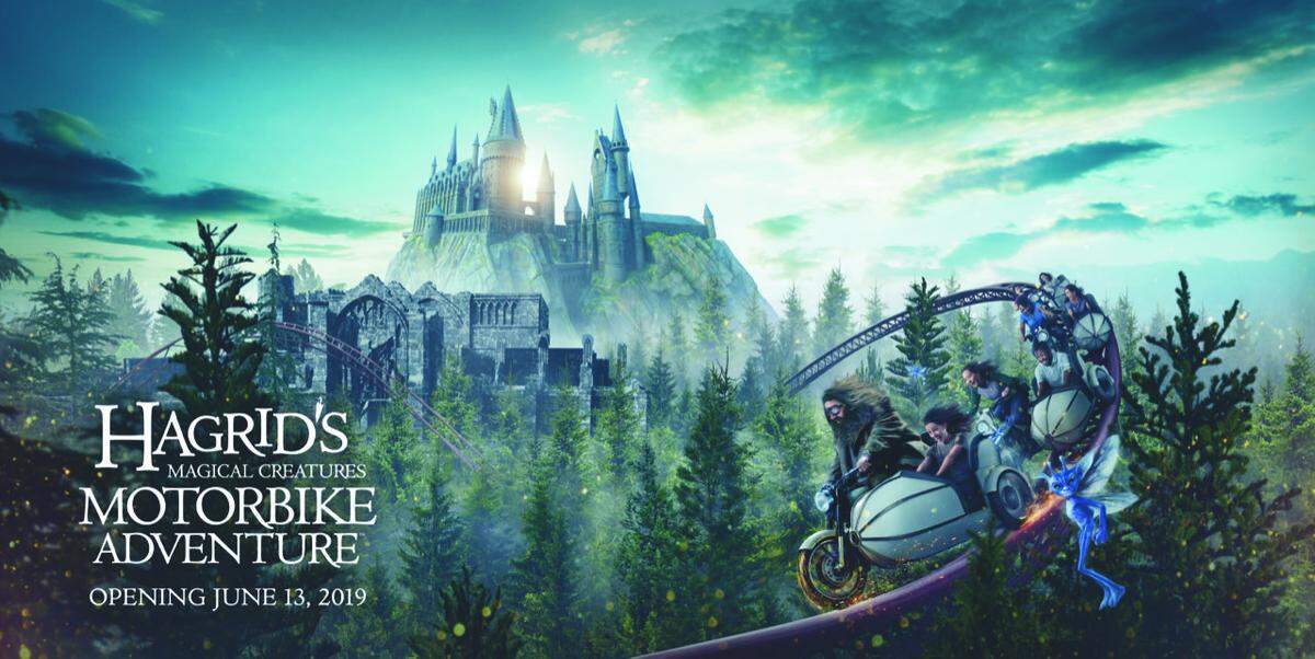 Hagrid’s Magical Creatures Motorbike Adventure, a roller coaster, is set to open on June 13 in the Wizarding World of Harry Potter at Universal’s Islands of Adventure.