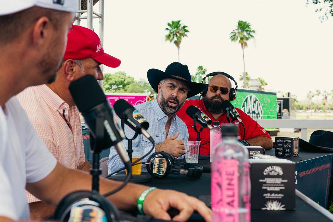 Miami-Dade Commission Chair Anthony Rodriguez participates in a podcast held during the 2025 CountryFest event in Tropical Park, a rodeo that took place April 25 and April 26. This photo was provided to Rodriguez’s commission office by event staff and released on July 24, 2025, as part of a public records request to the Miami Herald.