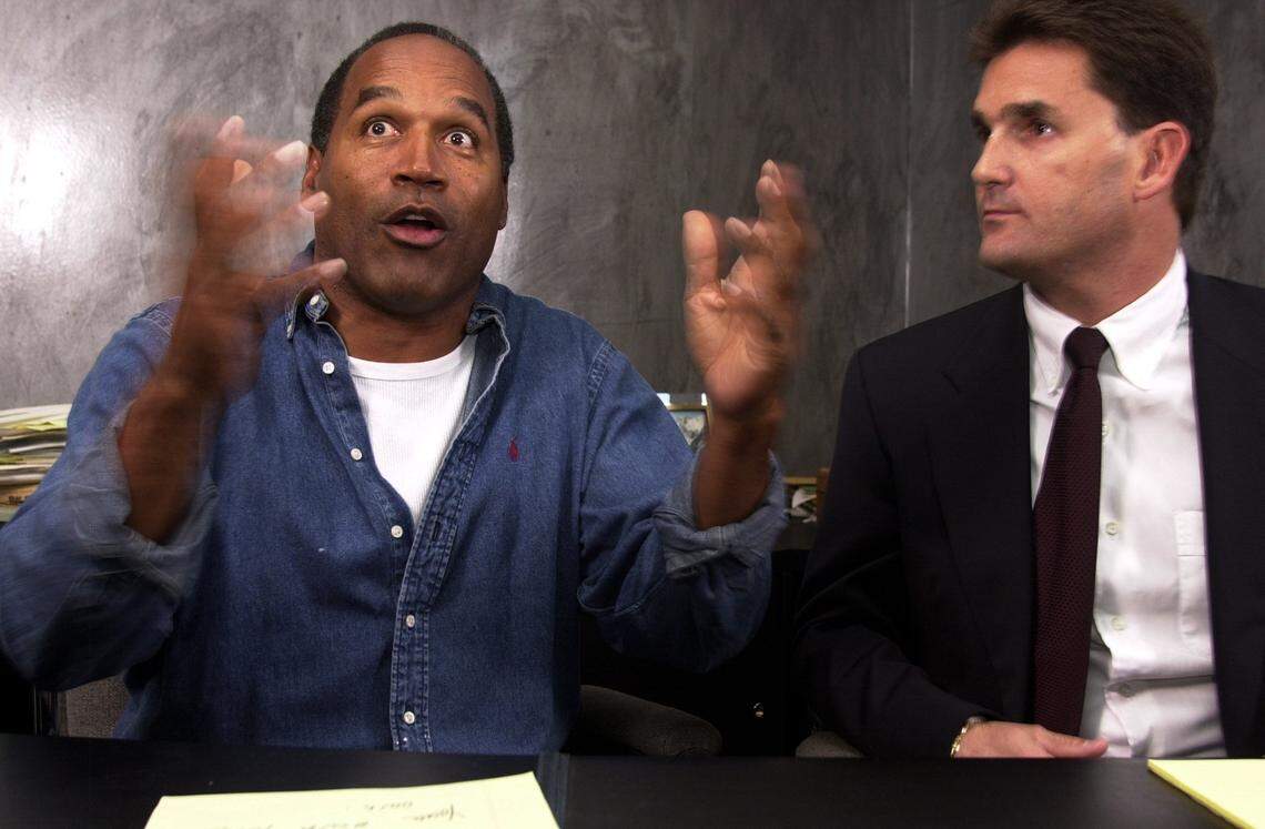 In 2001, O.J. Simpson and his attorney Yale Galanter talk about his arrest in a traffic altercation. Simpson claims nothing happened.