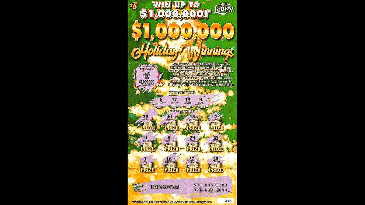 Christian Lainez’s $1 million-winning scratch-off ticket.
