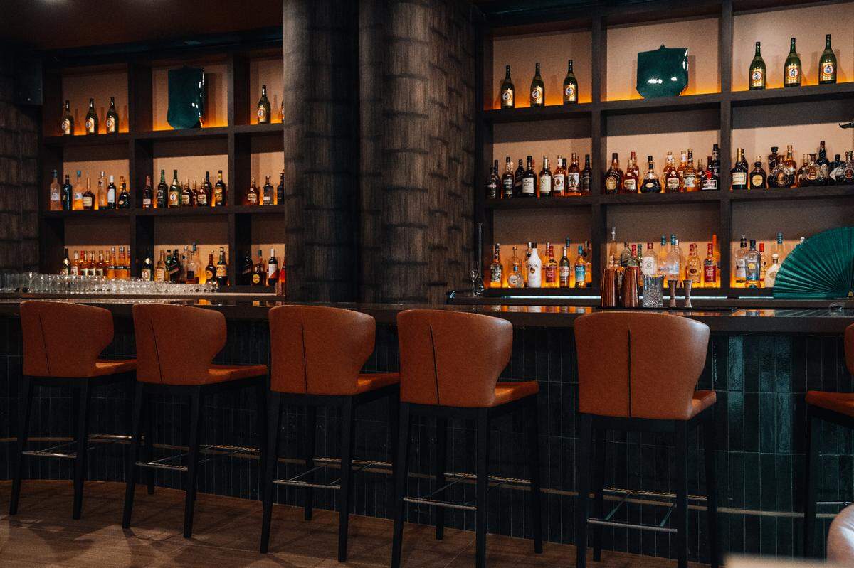 The bar at Tanka, a new Asian restaurant in Miami’s Edgewater neighborhood.