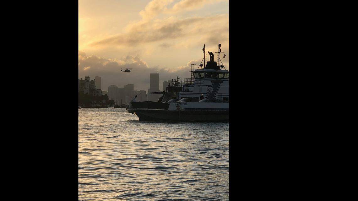 A Fisher Island Ferry, called Flamingo, in Government Cut on Tuesday, Feb. 18, 2020.