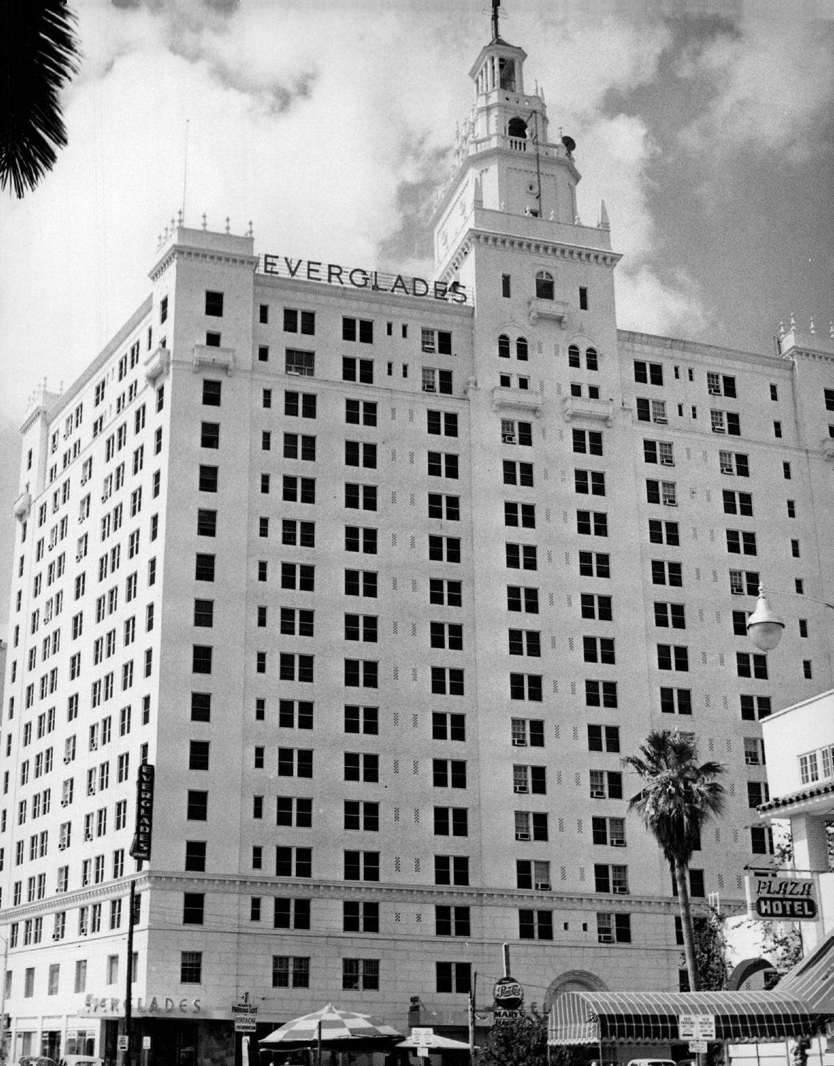 In 1952, the Everglades Hotel in downtown Miami.