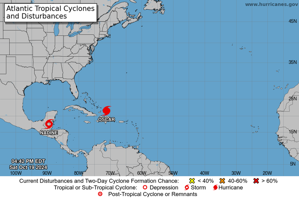 Hurricane Oscar formed near Turks and Caicos, threatening the northeastern Bahamas and Cuba with heavy rain and strong winds.