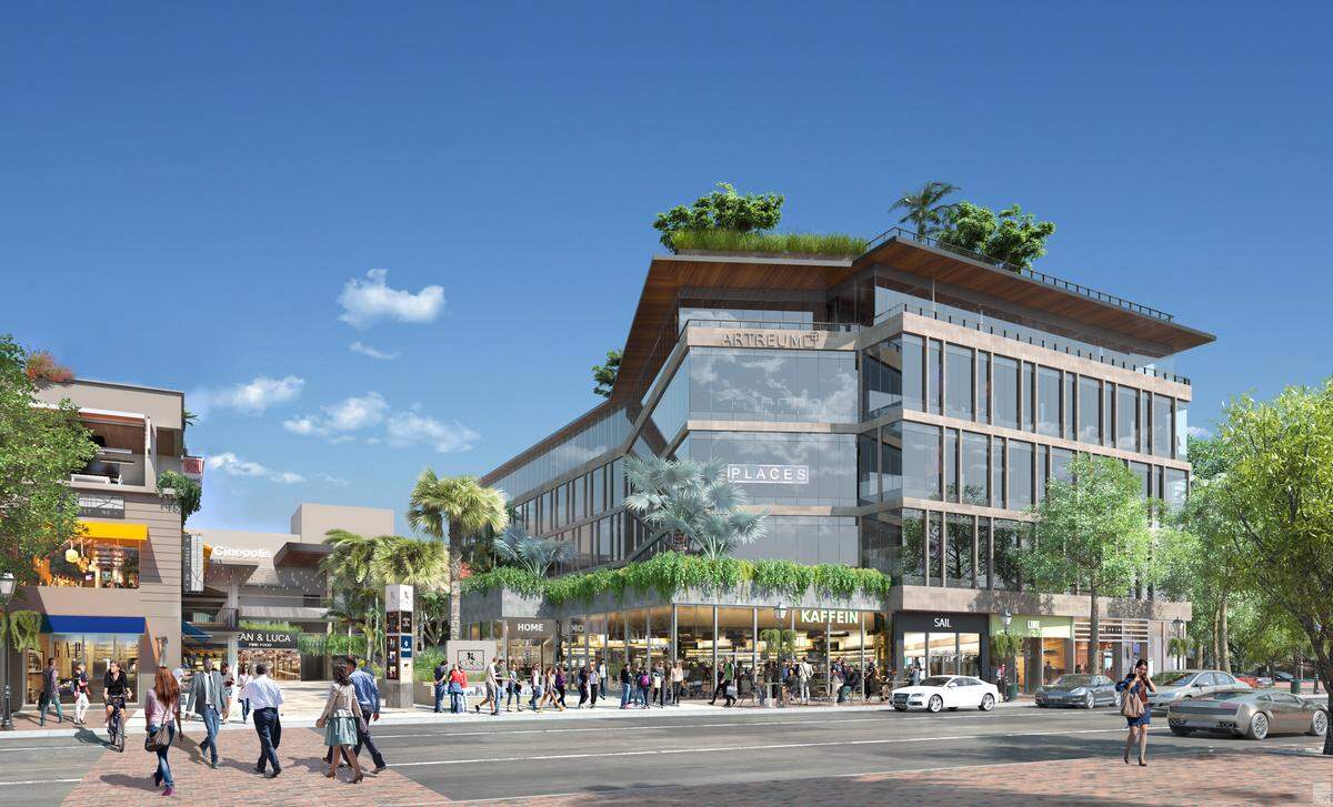 Architectural rendering of One CocoWalk, the office space component of the ongoing CocoWalk renovation, which is 60 percent leased out.