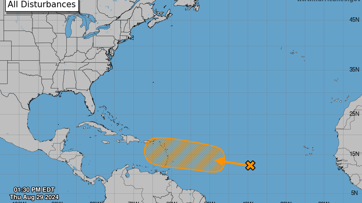 The National Hurricane Center is watching a disturbance in the eastern Atlantic that could develop into a tropical depression in the next week.