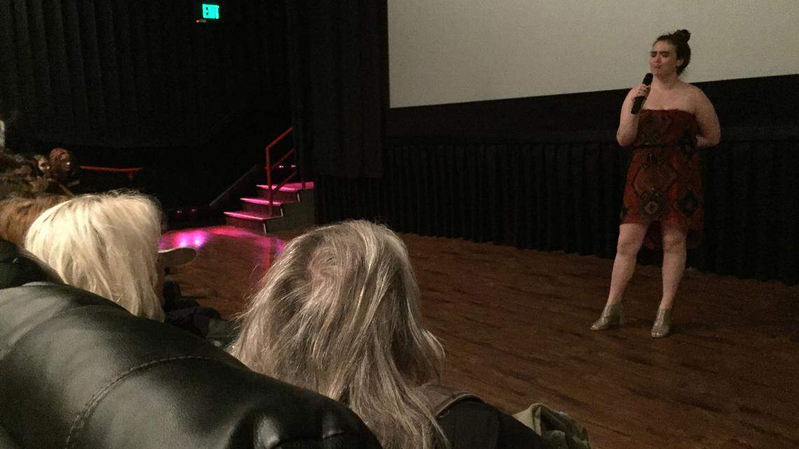 Maddy Wilford, who was shot three times in the Marjory Stoneman Douglas High School massacre, addressed the audience after a a private screening of the first documentary on the topic — “Parkland: Inside Building 12.”