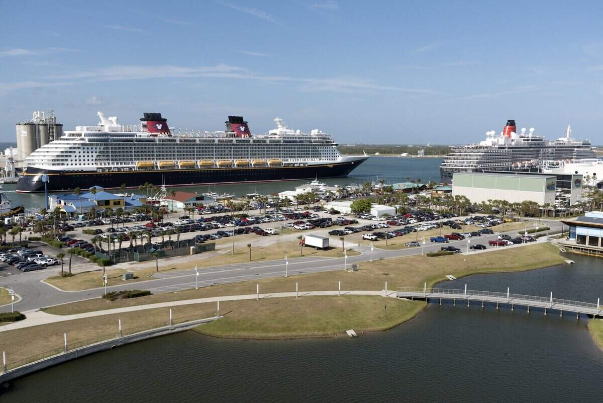 A cruise ship departing Port Canaveral Florida in April 2017.