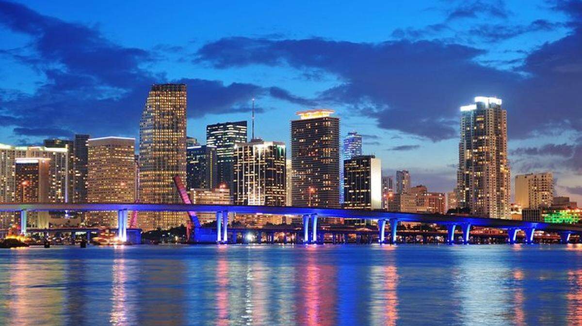 Condo towers populate the Miami skyline.