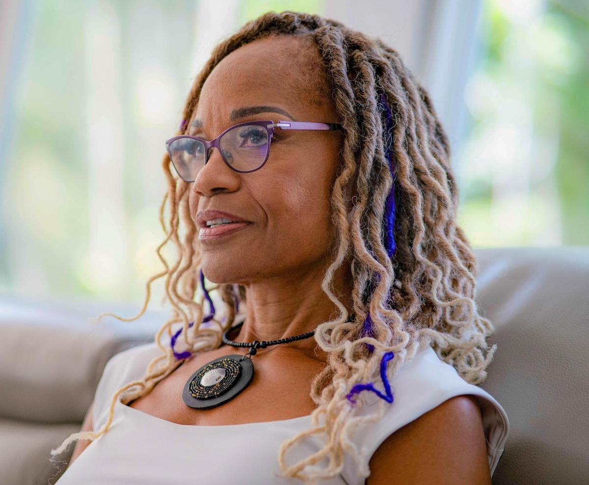 South Florida People of Color founder Roni Bennett speaks to the Miami Herald at her home on Friday, Oct. 30, 2024, in Miami, Fla.