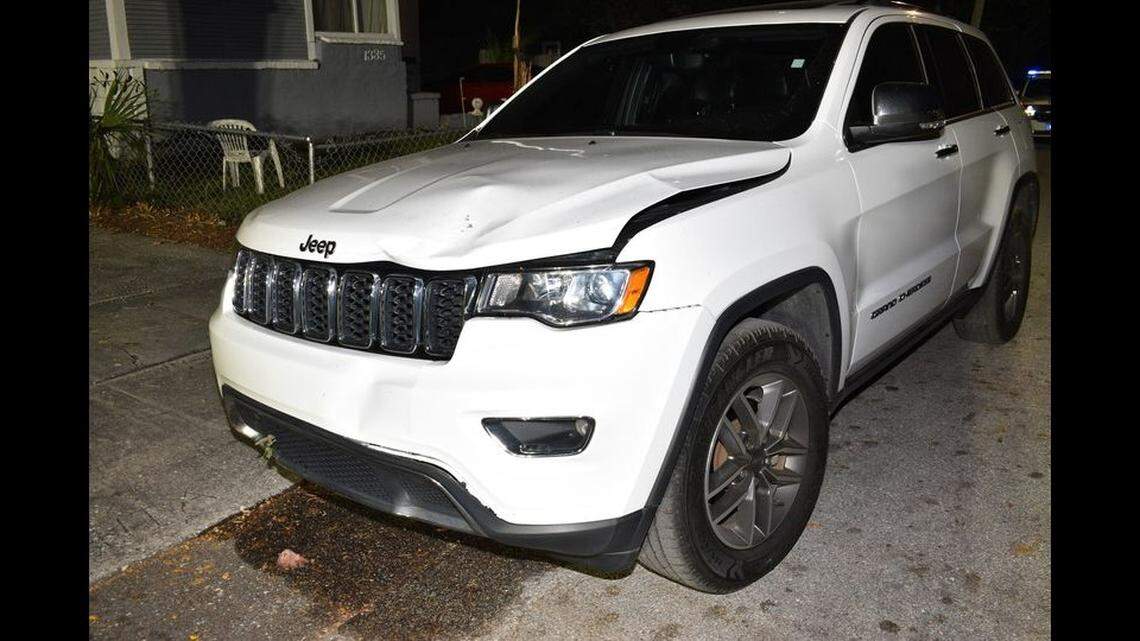 The Jeep didn’t stop after the crash, but instead continued to the next block, where “three young men” jumped out and ran from the vehicle, police said.