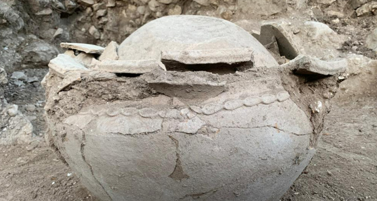 One of the ceramic vessels uncovered