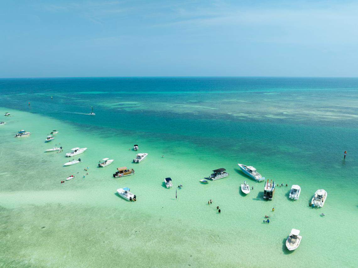 The Islamorada Sand Bar is an idyllic place to spend the day.