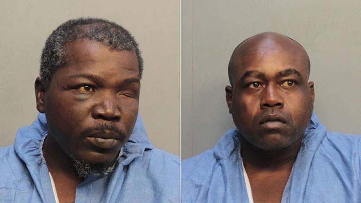 Hanson Shaw and Timothy Woods in their Miami-Dade Corrections mugshots after their arrest for a murder in Miami’s Liberty City neighborhood