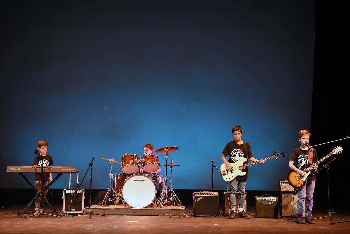 Group Musical Instrument/Bands YTBD 2025 winner Sunset Elementary Band featuring (L-R) William Borja, 9, Thomas Delecluse, 10, Ricardo Cloppert, 12, and Alexander Borja, 11.