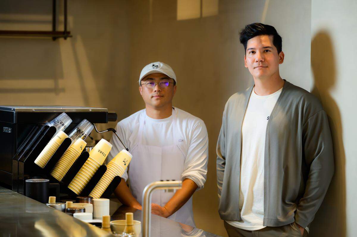 Chef Shingo Akikuni and partner Kenzie Motai of Shingo at their new Stand café in Coral Gables.