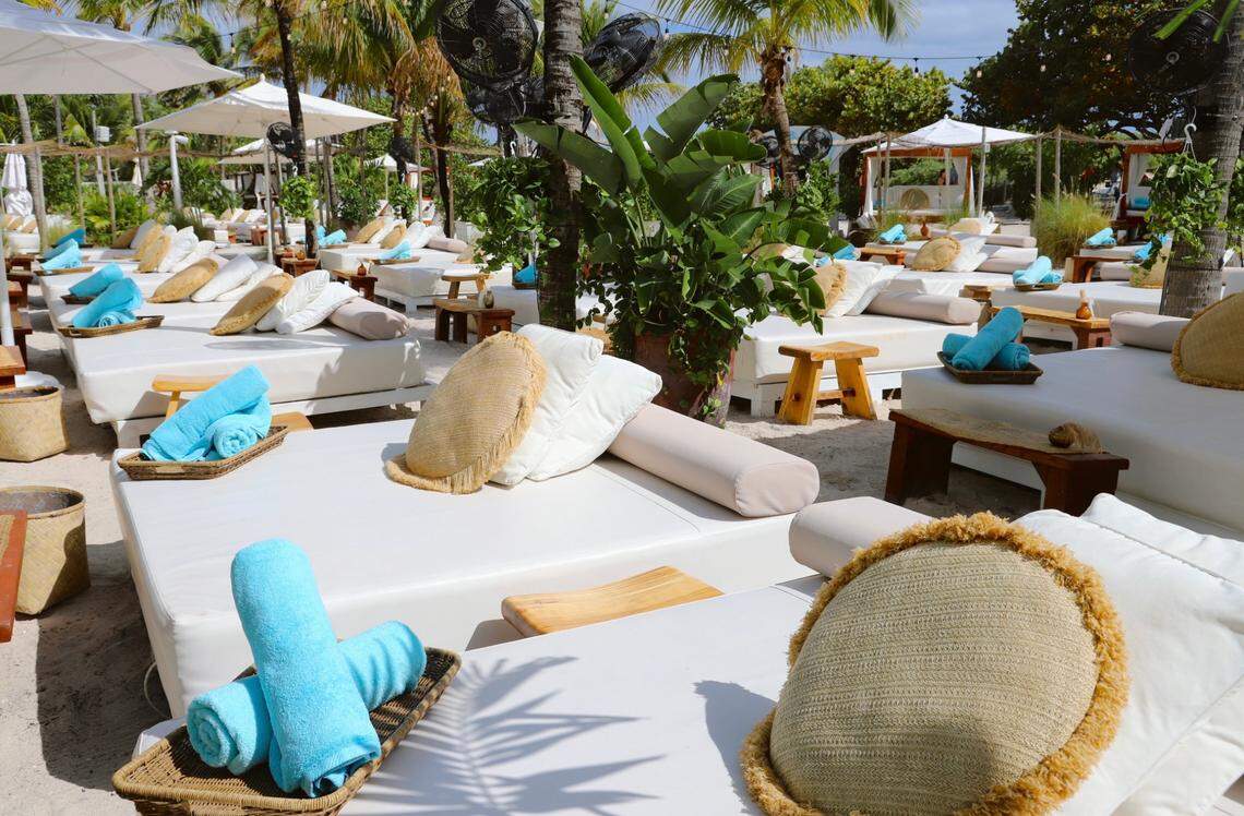 Nikki Beach is a popular day club at the southern edge of Miami Beach.