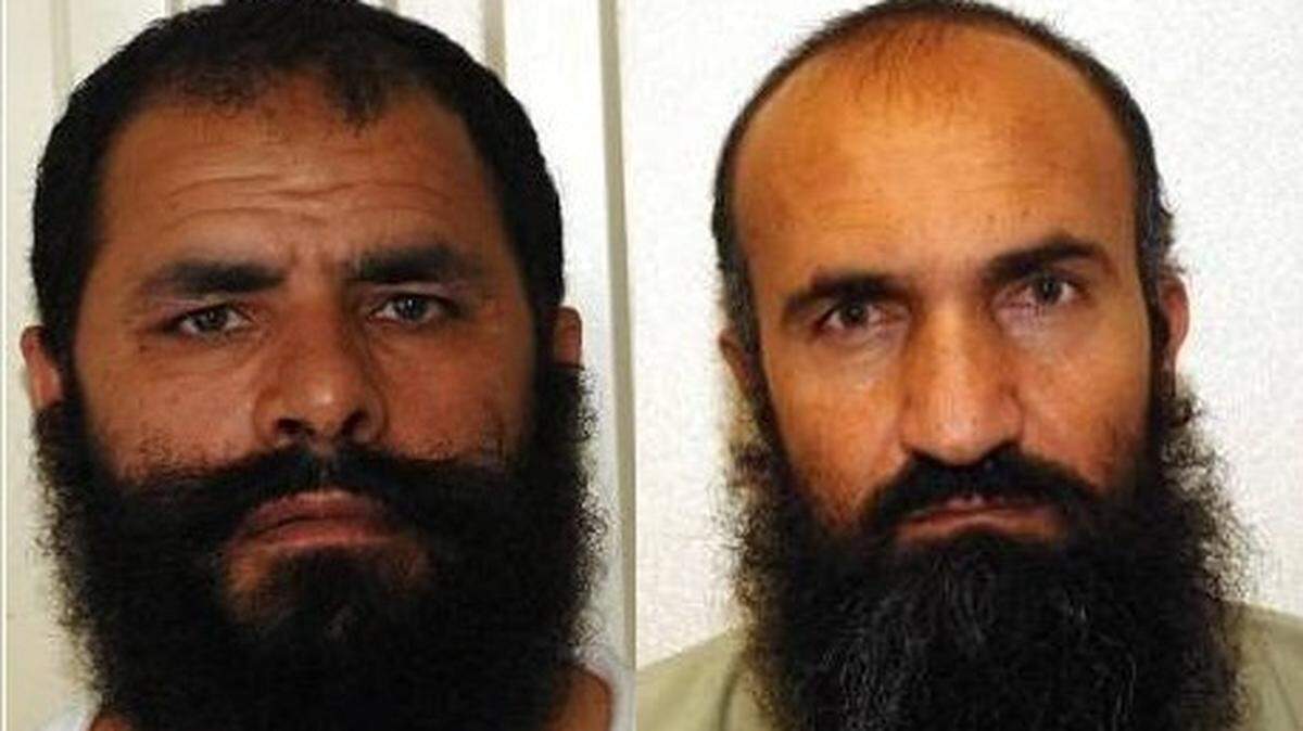 Mullah Mohammed Fazl and Khairullah Khairkhwa, right, were among the Taliban leaders who were sent to Qatar in 2014.