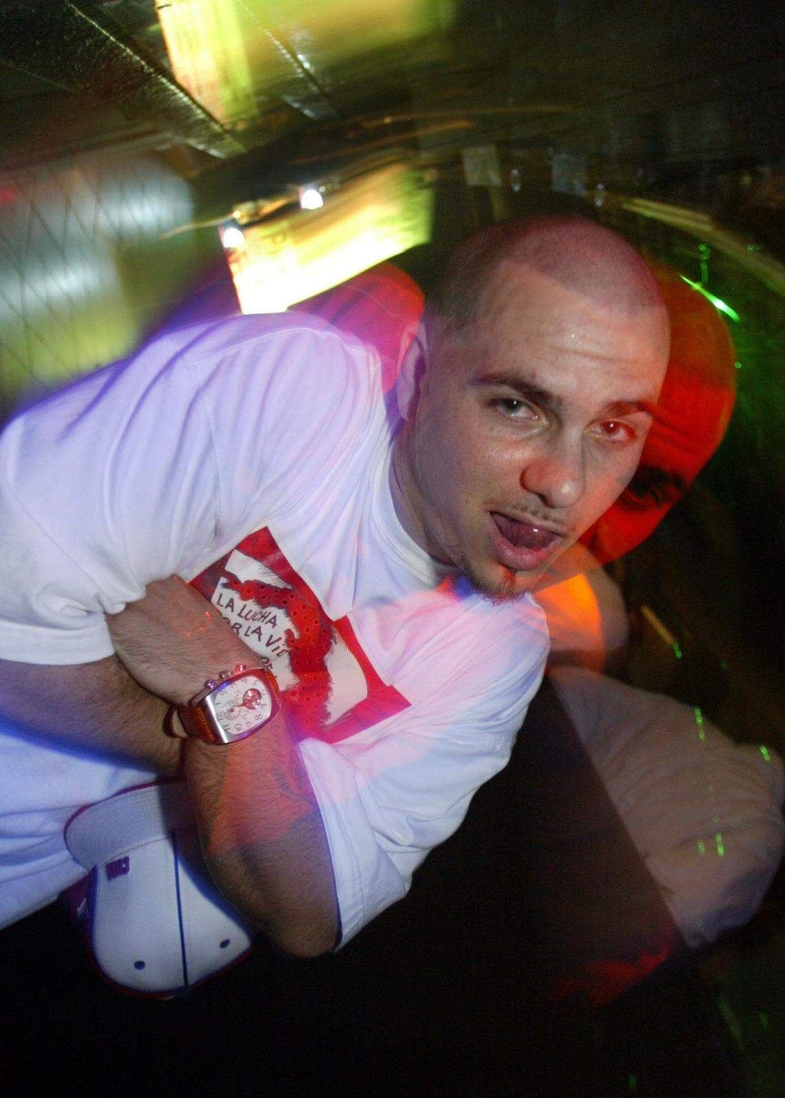 A 2004 photo of rapper Pitbull in Miami Beach.