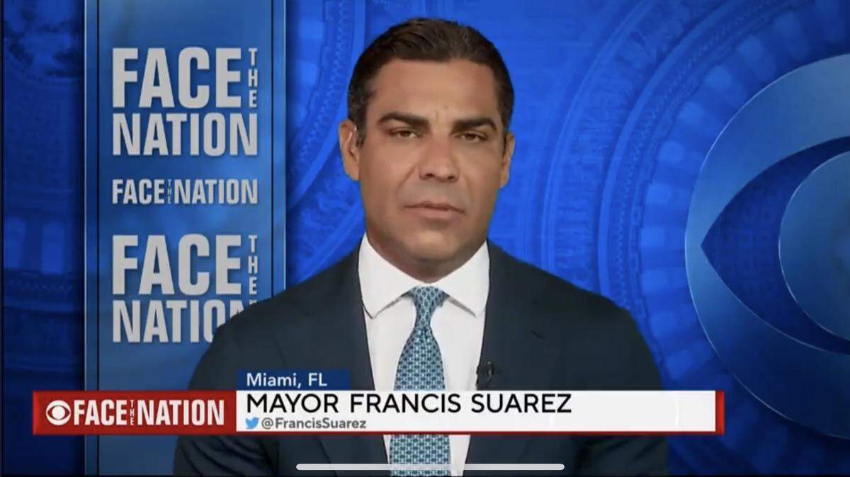 El alcalde de Miami, Francis Suárez, se presentó en el programa Face the Nation de CBS el 24 de julio de 2022.