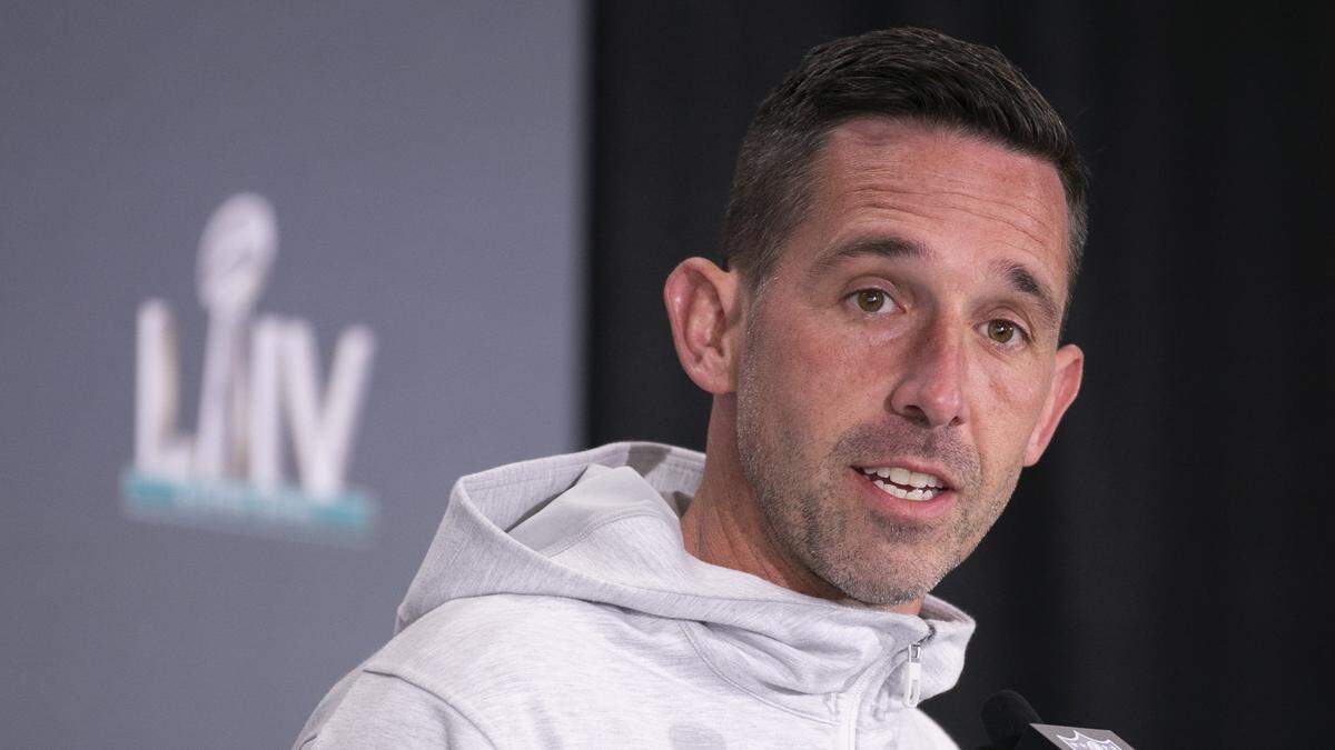 San Francisco 49ers head coach Kyle Shanahan is interviewed during the team’s media availability at the James L. Knight Center in Miami, Florida on Thursday, January 30, 2020.