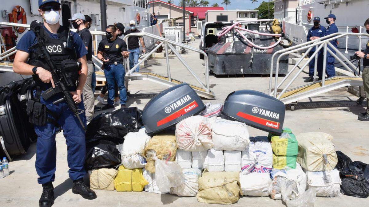 The Coast Guard Cutter Richard Dixon crew offloaded nearly $20 million in seized cocaine at Coast Guard Base San Juan Tuesday, April 20, 2021.
