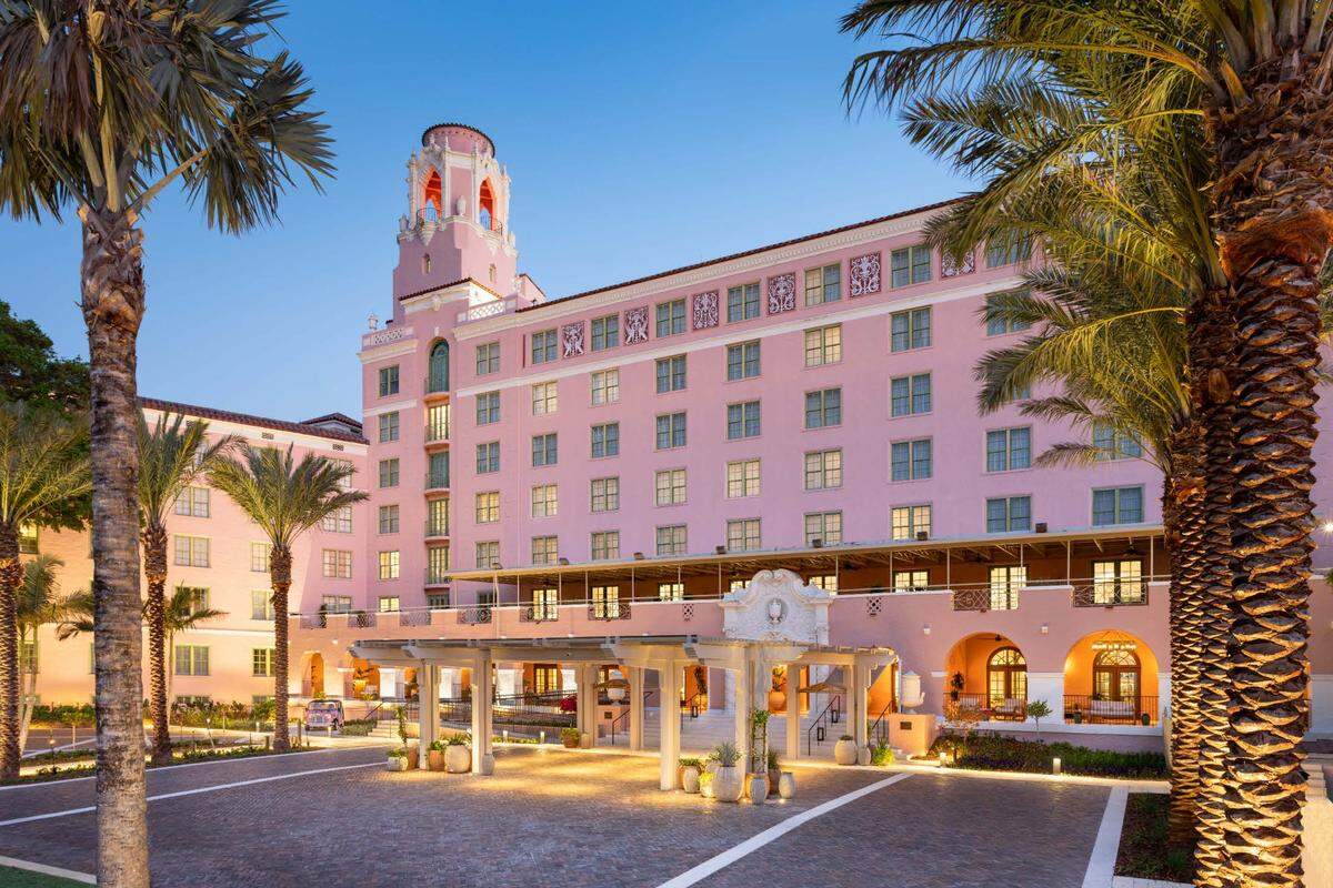 You can’t miss the famous pink exterior of The Vinoy in downtown St. Petersburg.