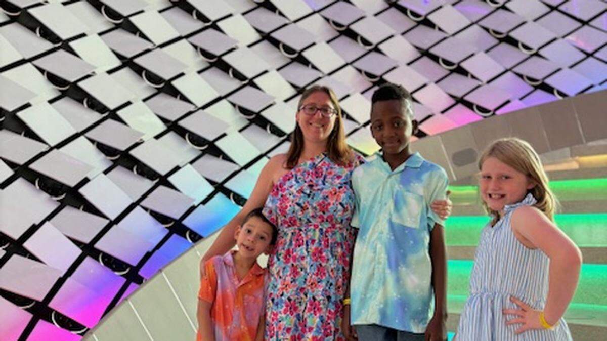 Diana Gelfand with her three adopted children, from left: Mateo, 6, Diana, Zane, 12, and Harlyn, 11.