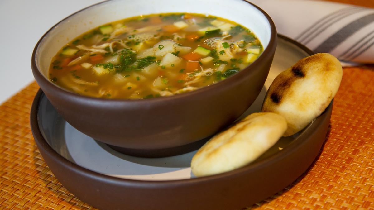 Venezuelan chef, Carlos Garcia, prepared a chicken soap at his restaurant, Obra Kitchen Table, in Brickell on Friday, October 12, 2018.  A portion of the proceeds from his soup goes to a non-profit that helps feed people in Venezuelan hospitals.