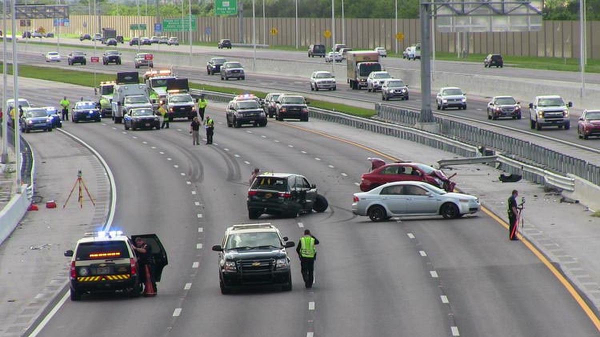 Two people were killed in a five-vehicle collision on Interstate 75 in Davie, the Florida Highway Patrol said.